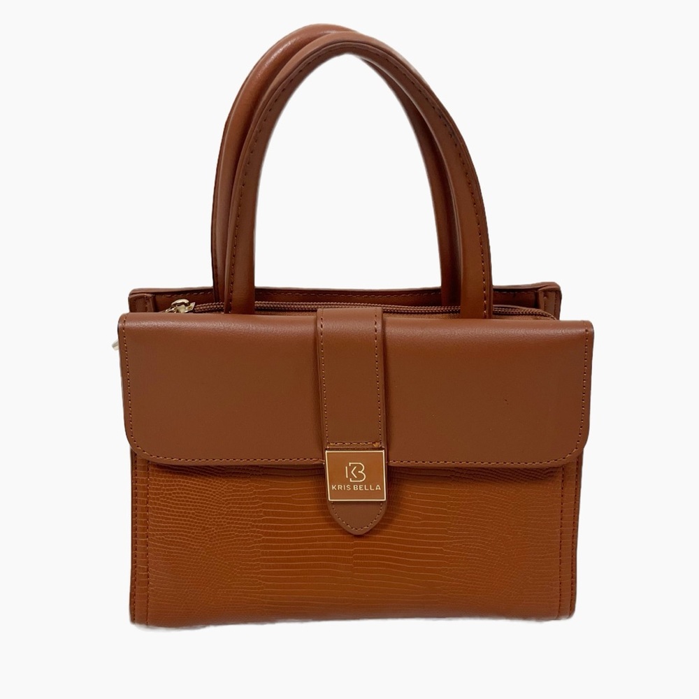 KRIS BELLA BROWN TOP HANDLE HANDBAG PURSE